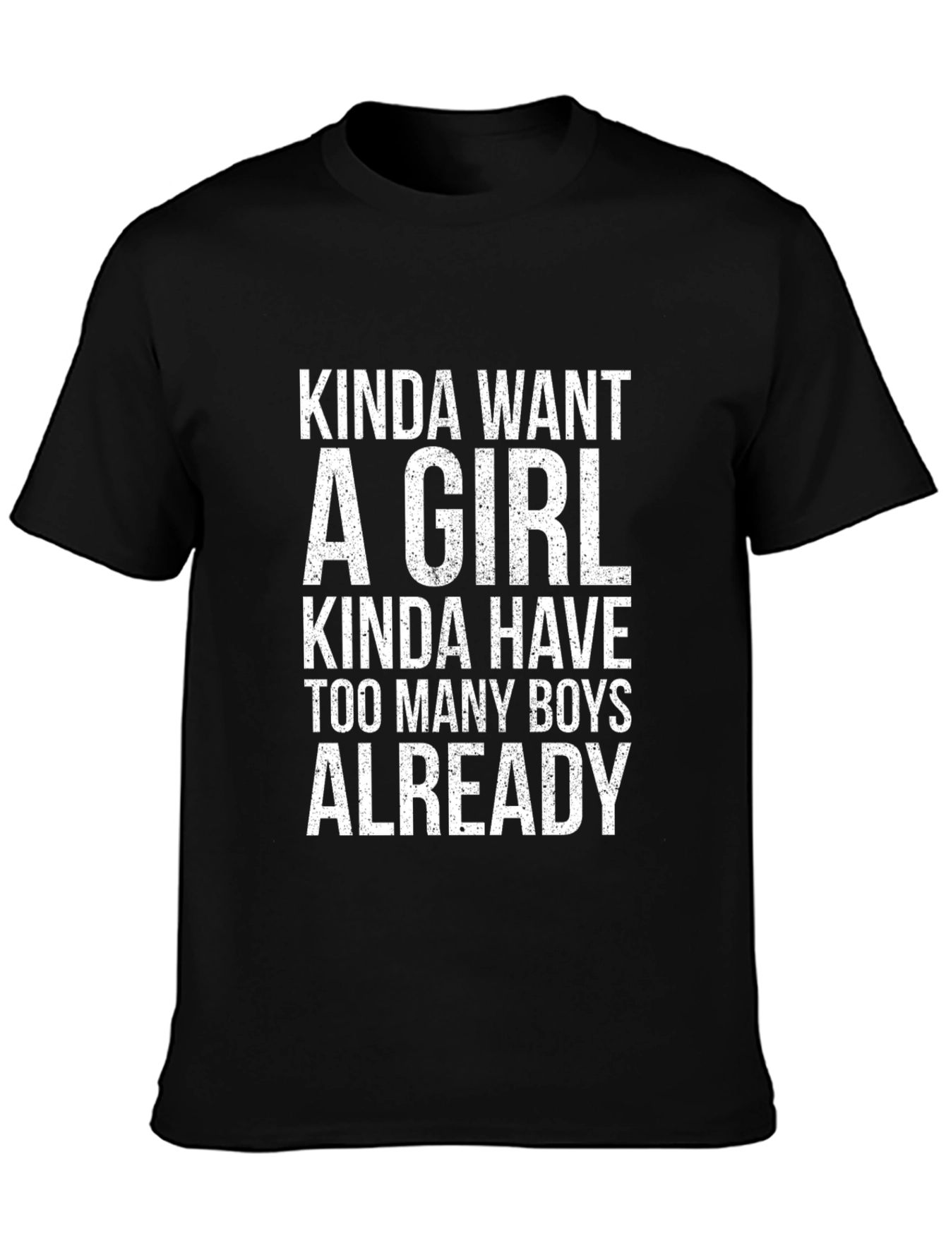 Black Funny "Kinda Want A Girl" Graphic T-Shirt view 3