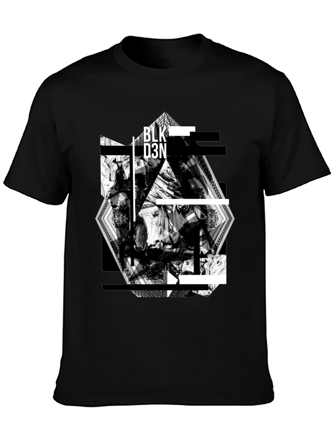 Black Abstract Graphic Print Black T-Shirt view 3