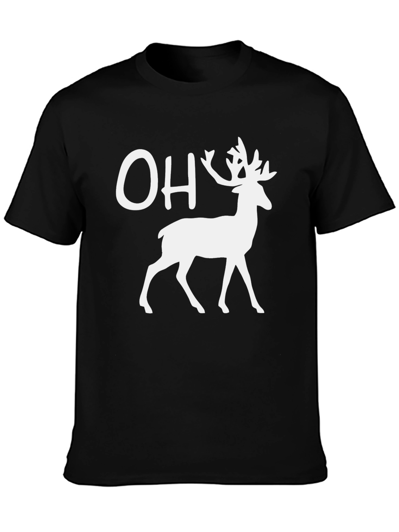 Black OH Deer T-Shirt - Funny Graphic Tee view 3