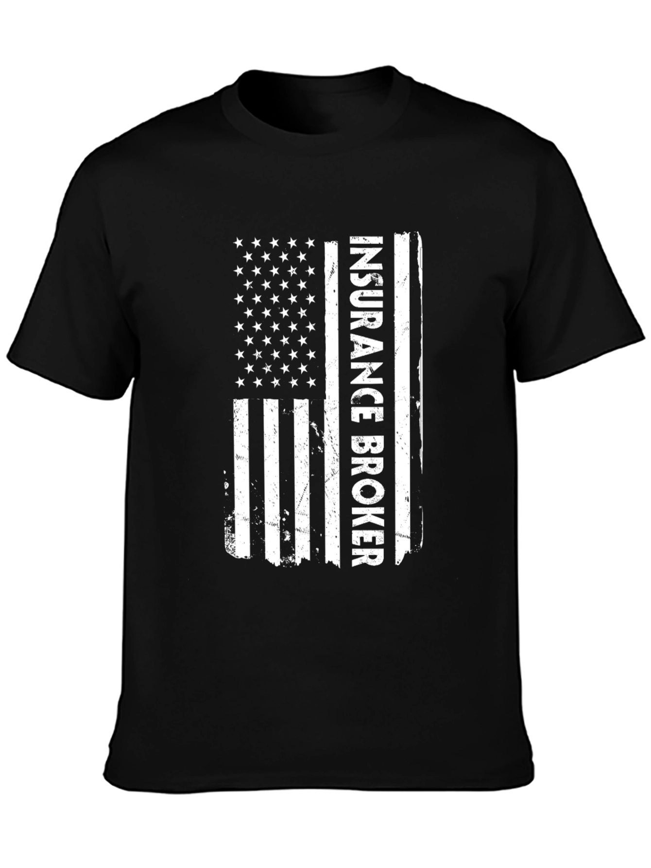 Black Insurance Broker American Flag T-Shirt view 3