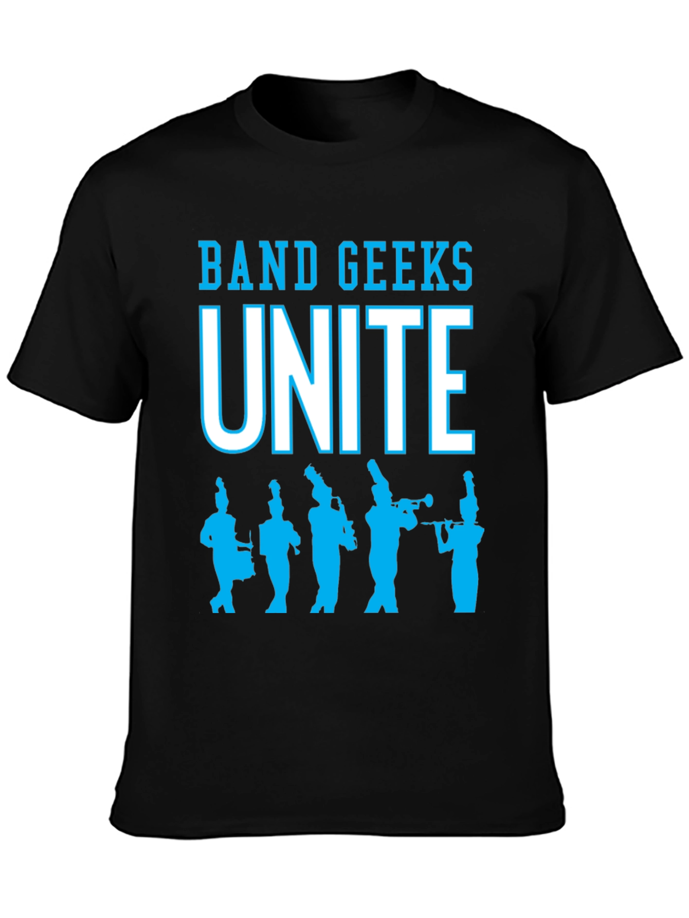 Black Band Geeks Unite Black T-Shirt view 3