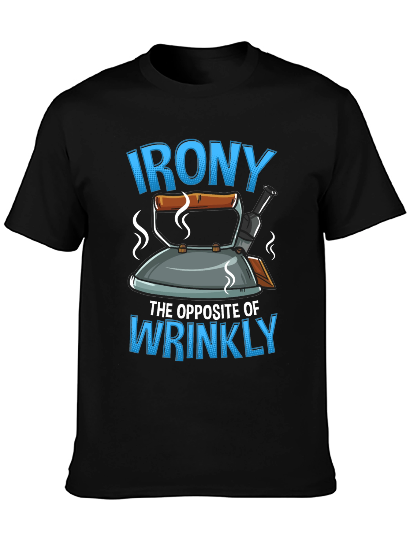 Black Irony: The Opposite of Wrinkly Graphic T-Shirt view 3