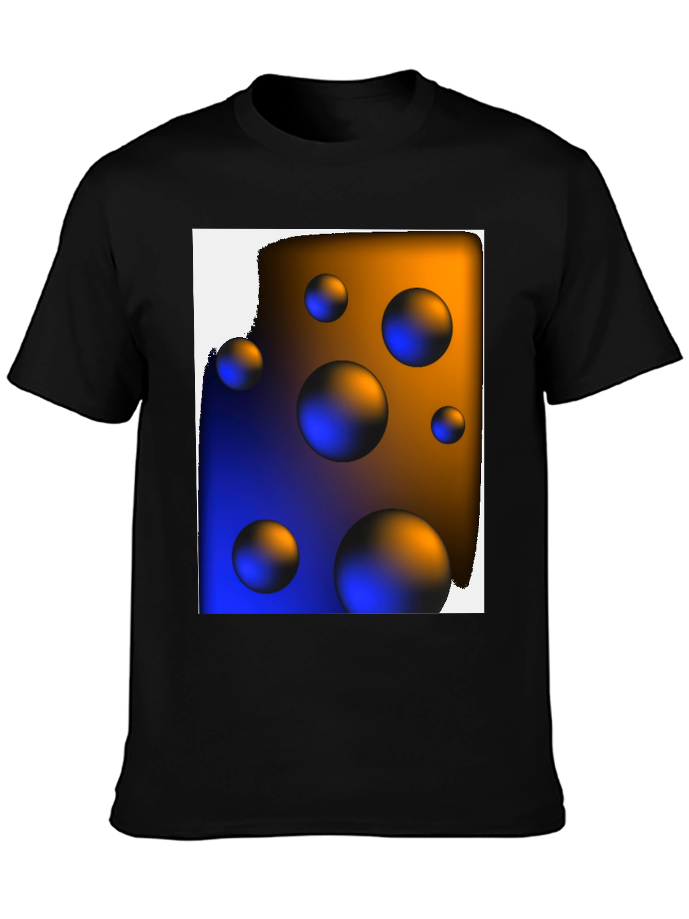 Black Abstract Spheres Graphic T-Shirt view 3