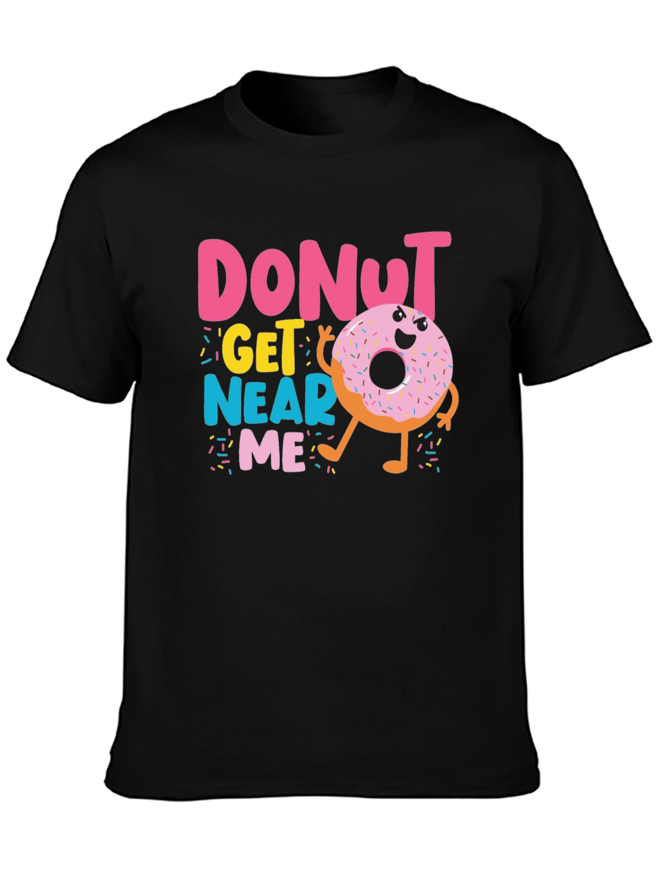 Black Donut Get Near Me Graphic T-Shirt view 3