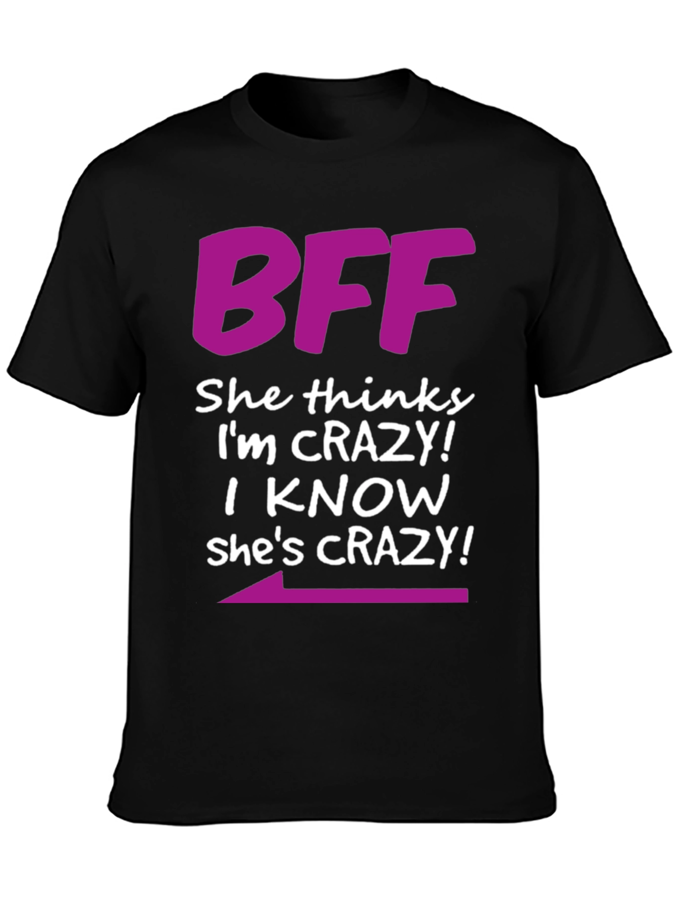 Black BFF Crazy Matching T-Shirt view 3