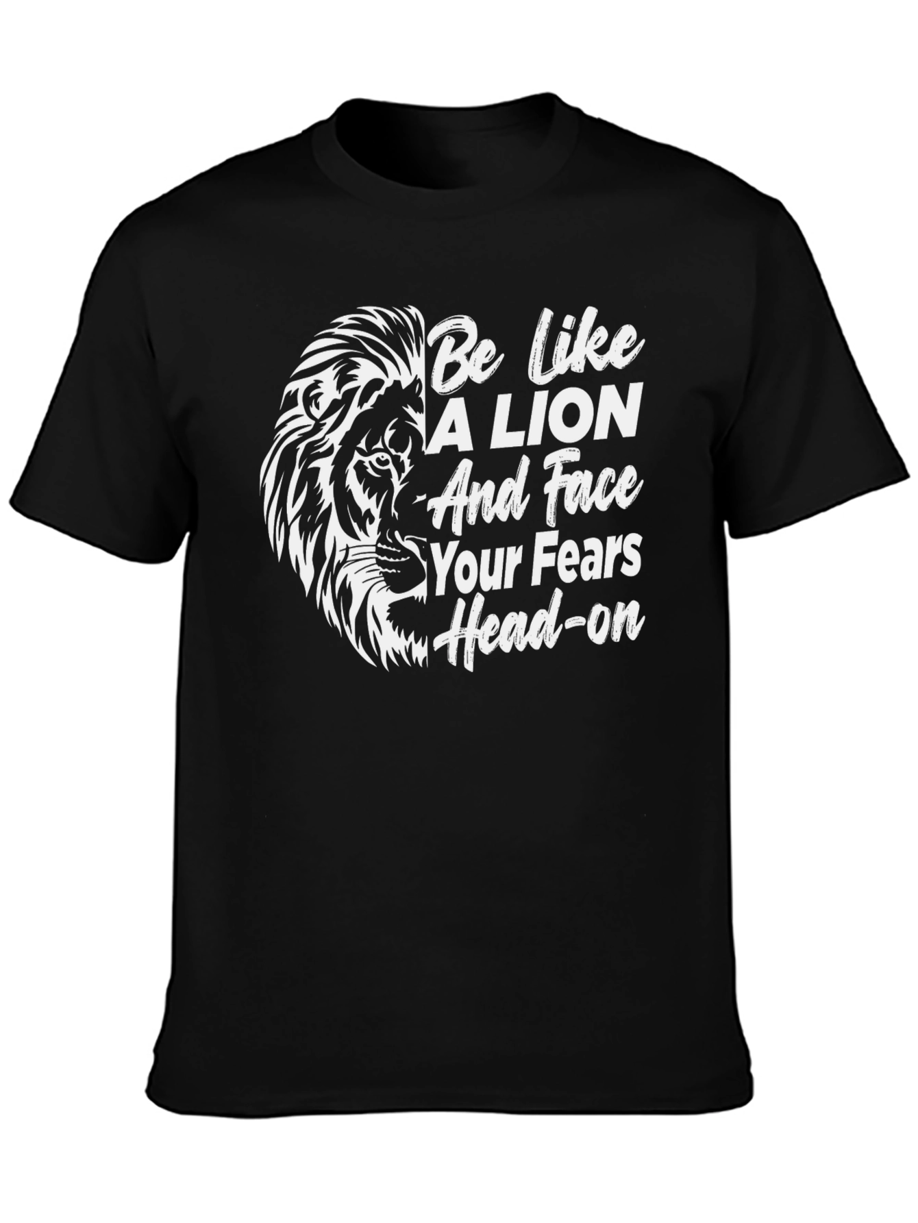 Black Lion Motivational Black T-Shirt view 3