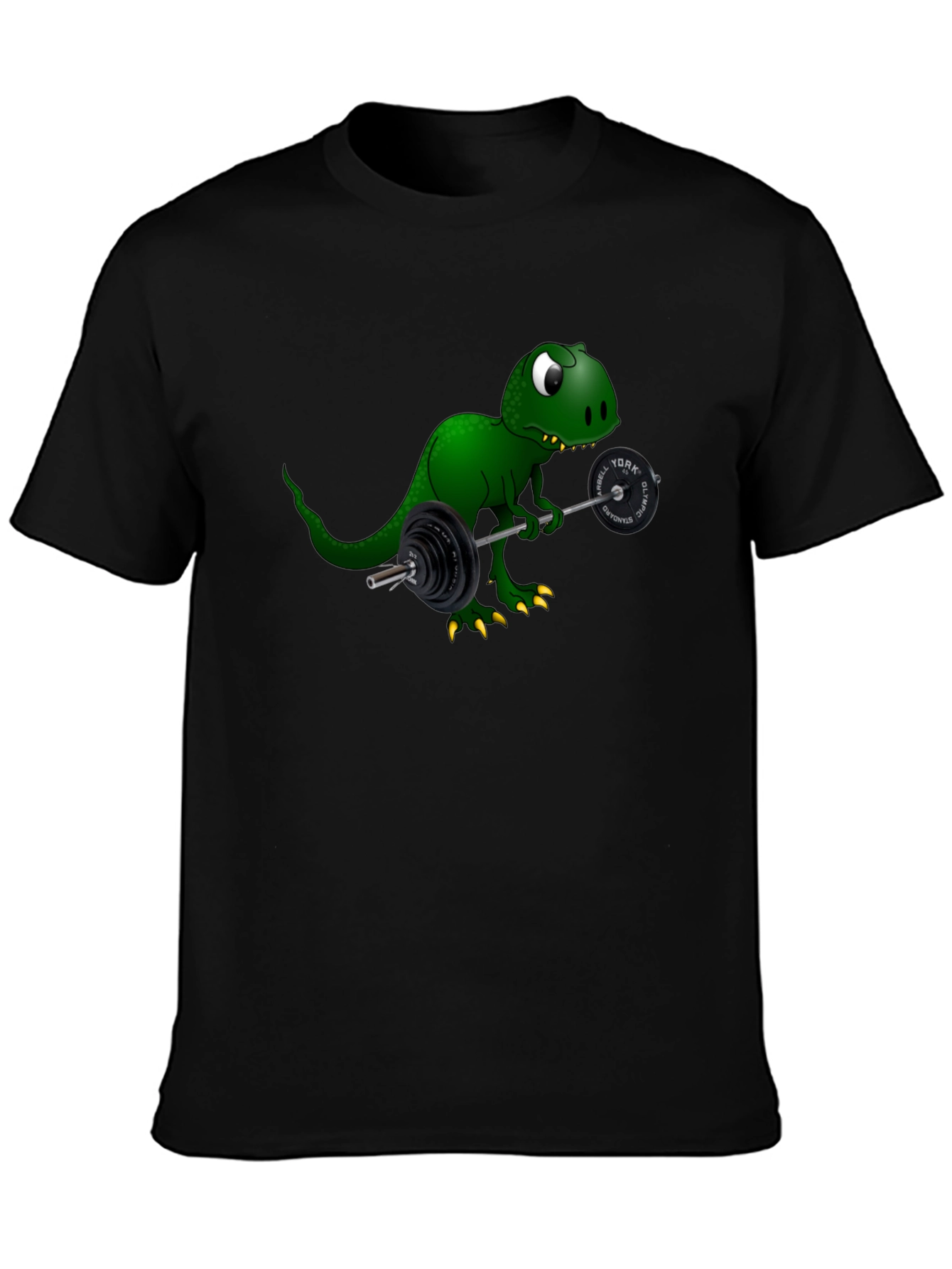 Black Dino Lifting Barbell Graphic Tee view 3