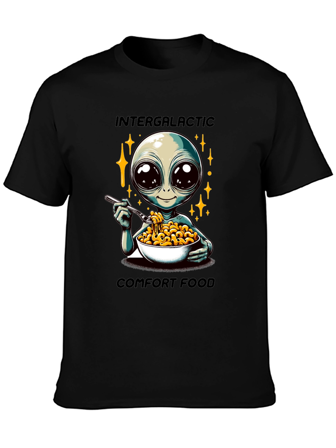 Black Intergalactic Comfort Food Graphic Tee view 3