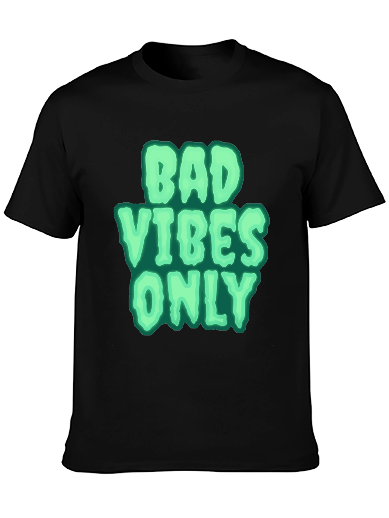 Black Bad Vibes Only Graphic Tee - Black view 3