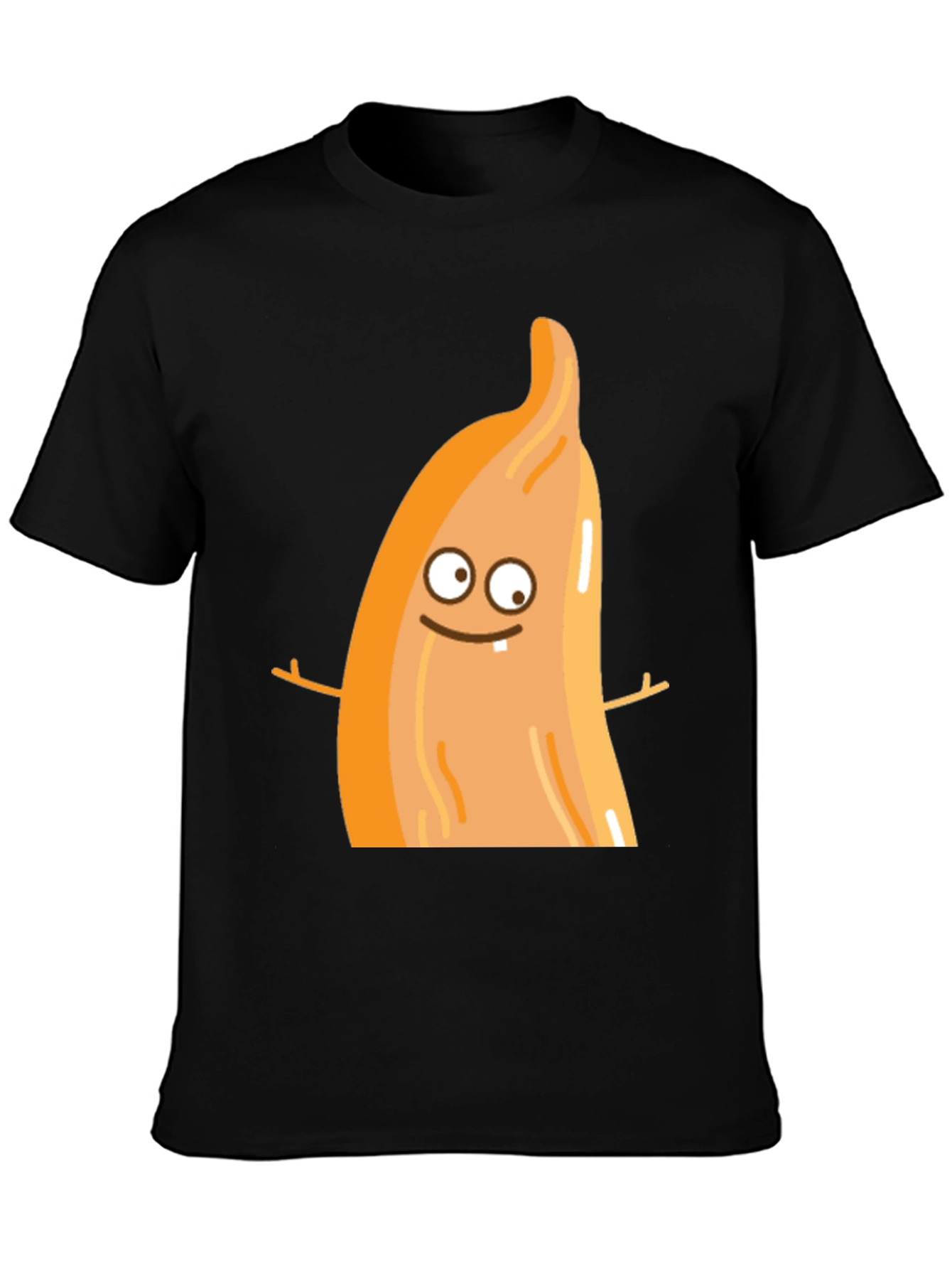 Black Funny Cartoon Food T-Shirt view 3