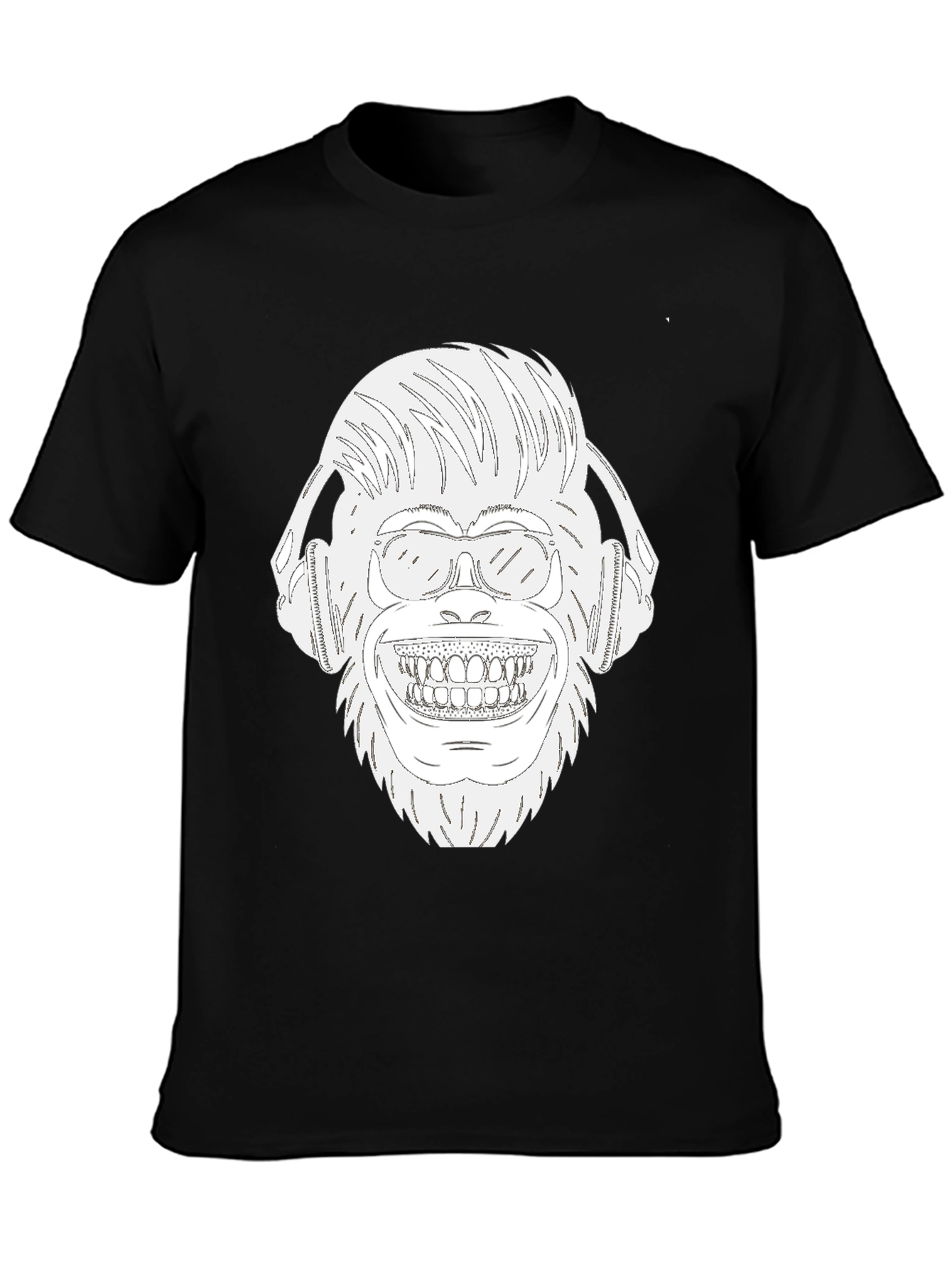 Black DJ Monkey Graphic T-Shirt view 3