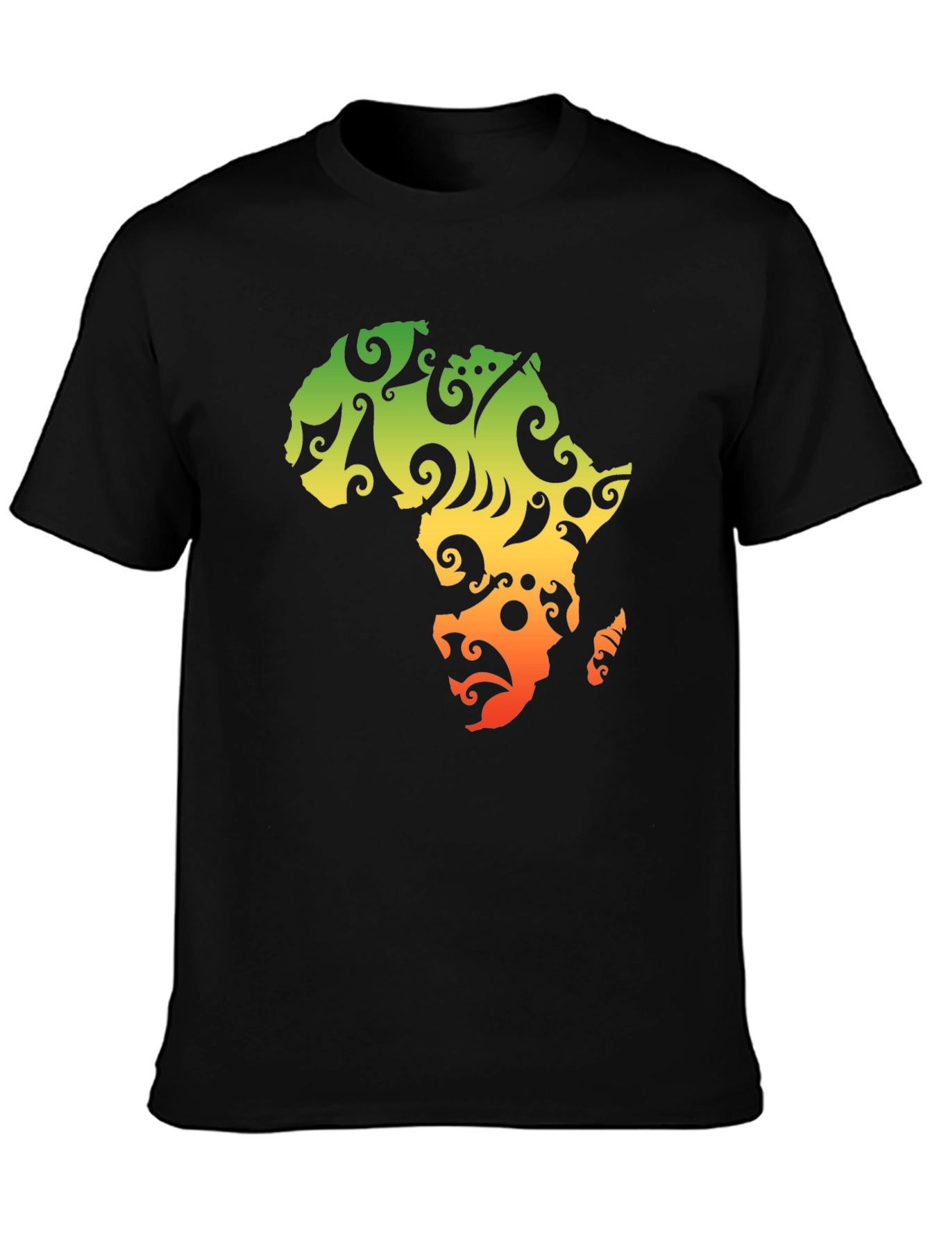 Black Africa Map Graphic T-Shirt - Black Cotton Tee view 3