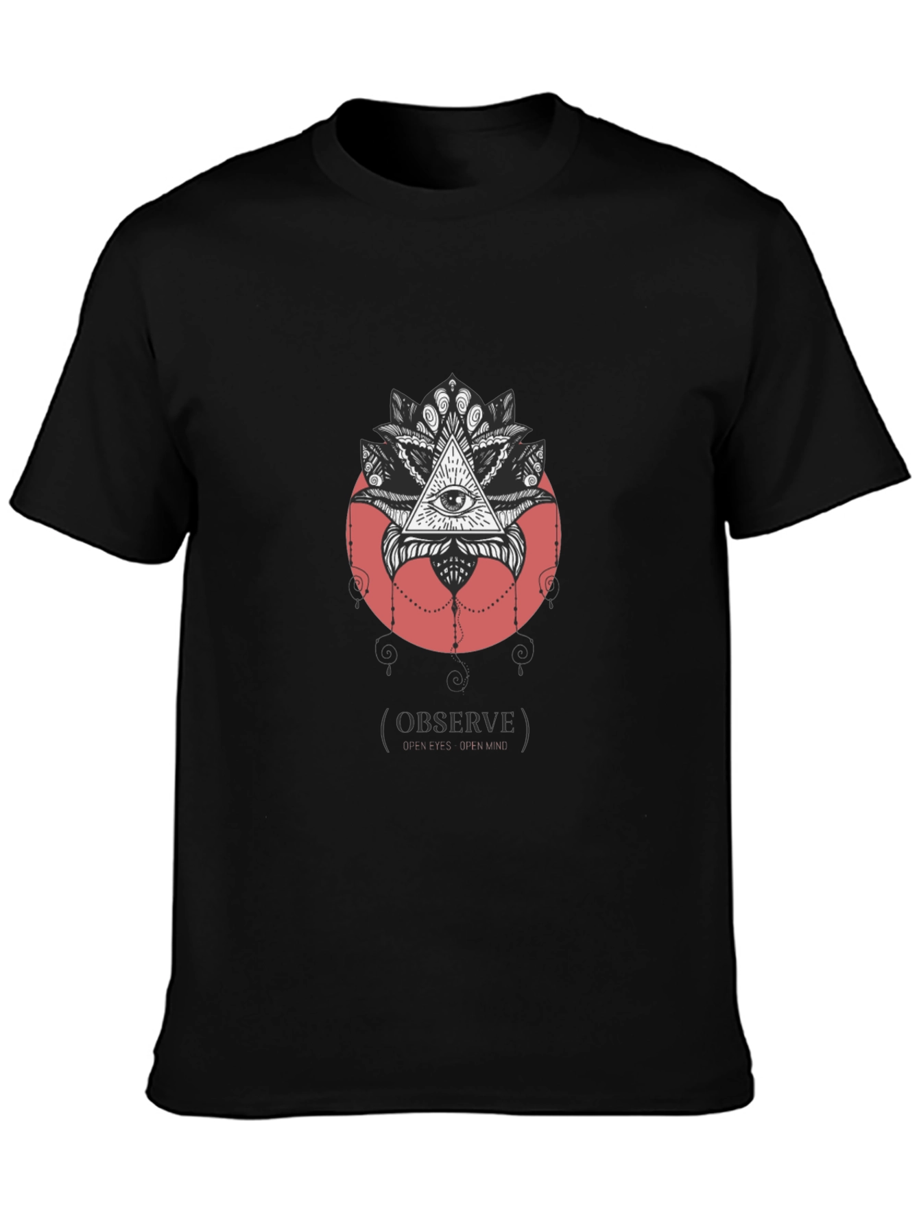 Black Observe T-Shirt - Illuminati Eye Design view 3
