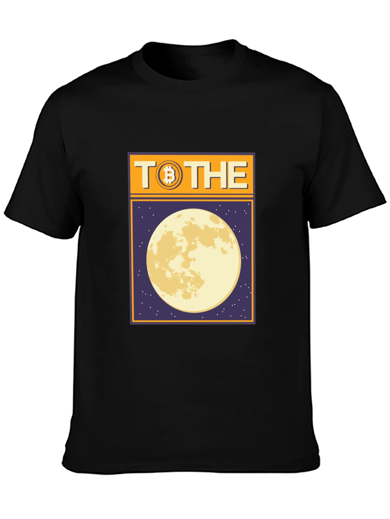 Black Bitcoin To The Moon Graphic T-Shirt view 3