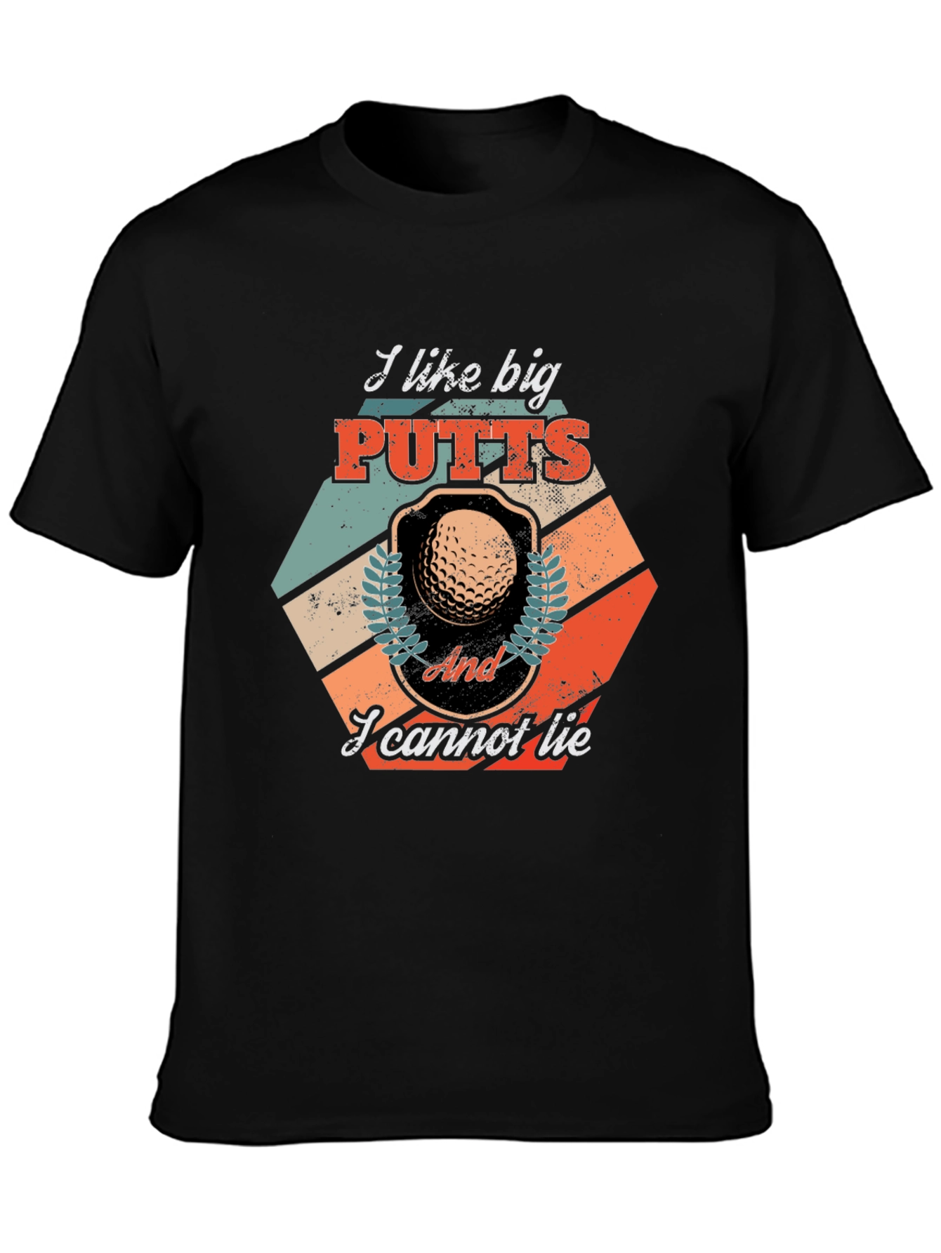 Black I Like Big Putts T-Shirt - Golf Lover Tee view 3