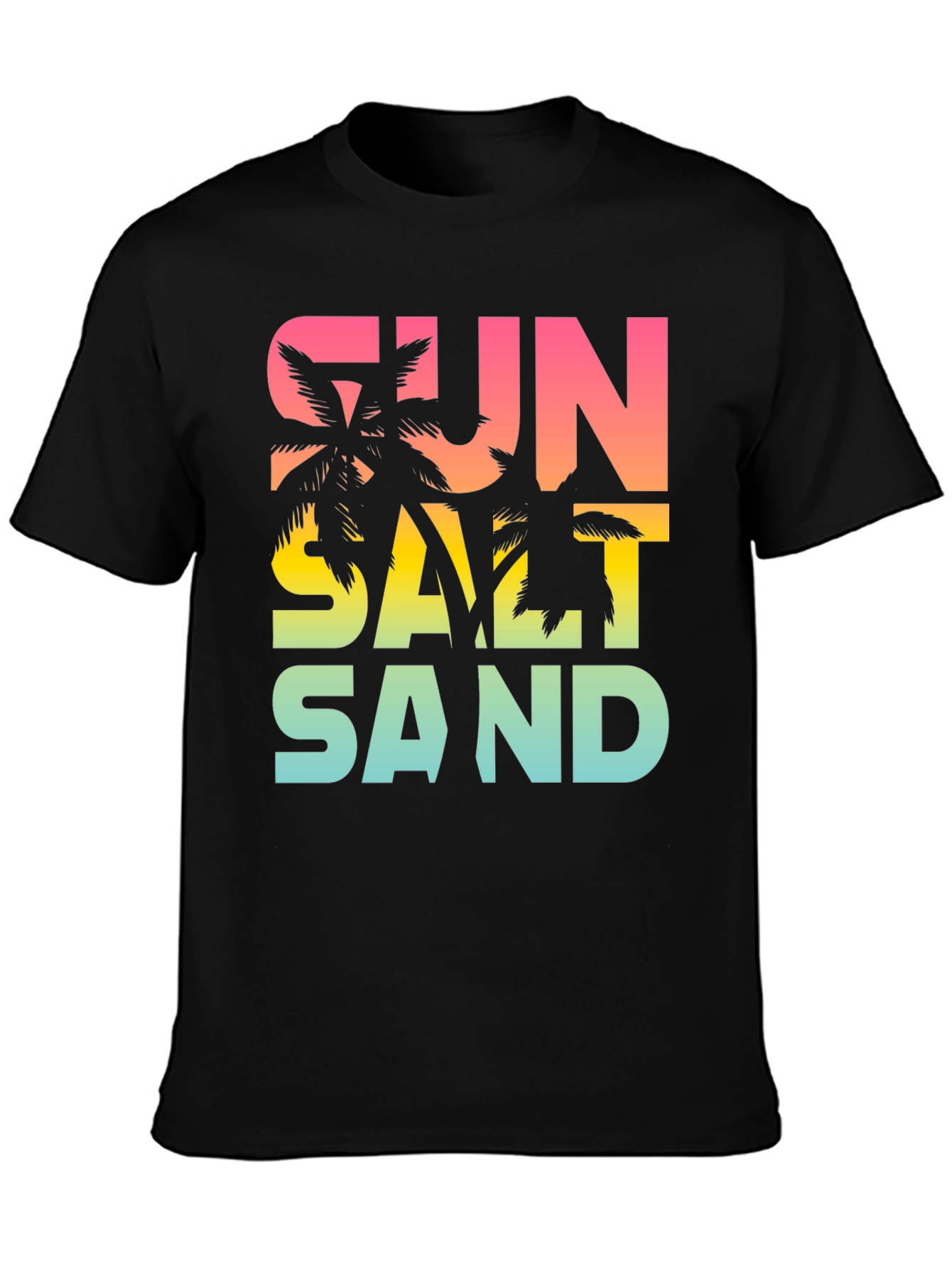 Black Sun Salt Sand Graphic Tee - Tropical Summer Vibes T-Shirt view 3
