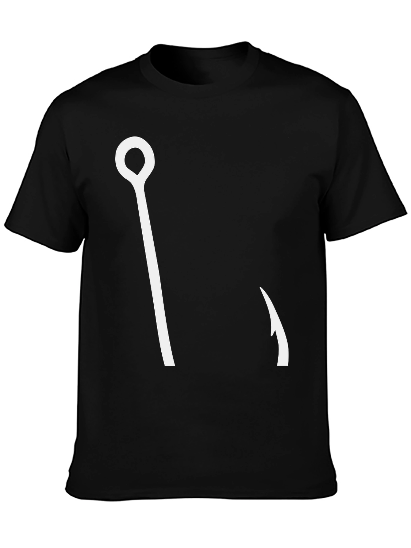 Black Fishing Hook Graphic Tee - Casual Style view 3