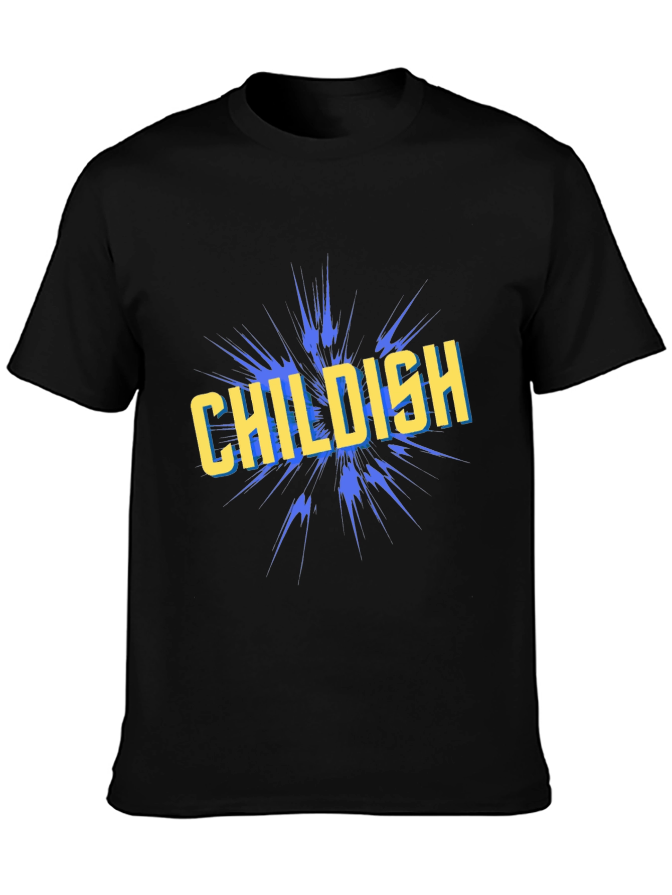 Black Childish Graphic Tee - Black Cotton Blend view 3