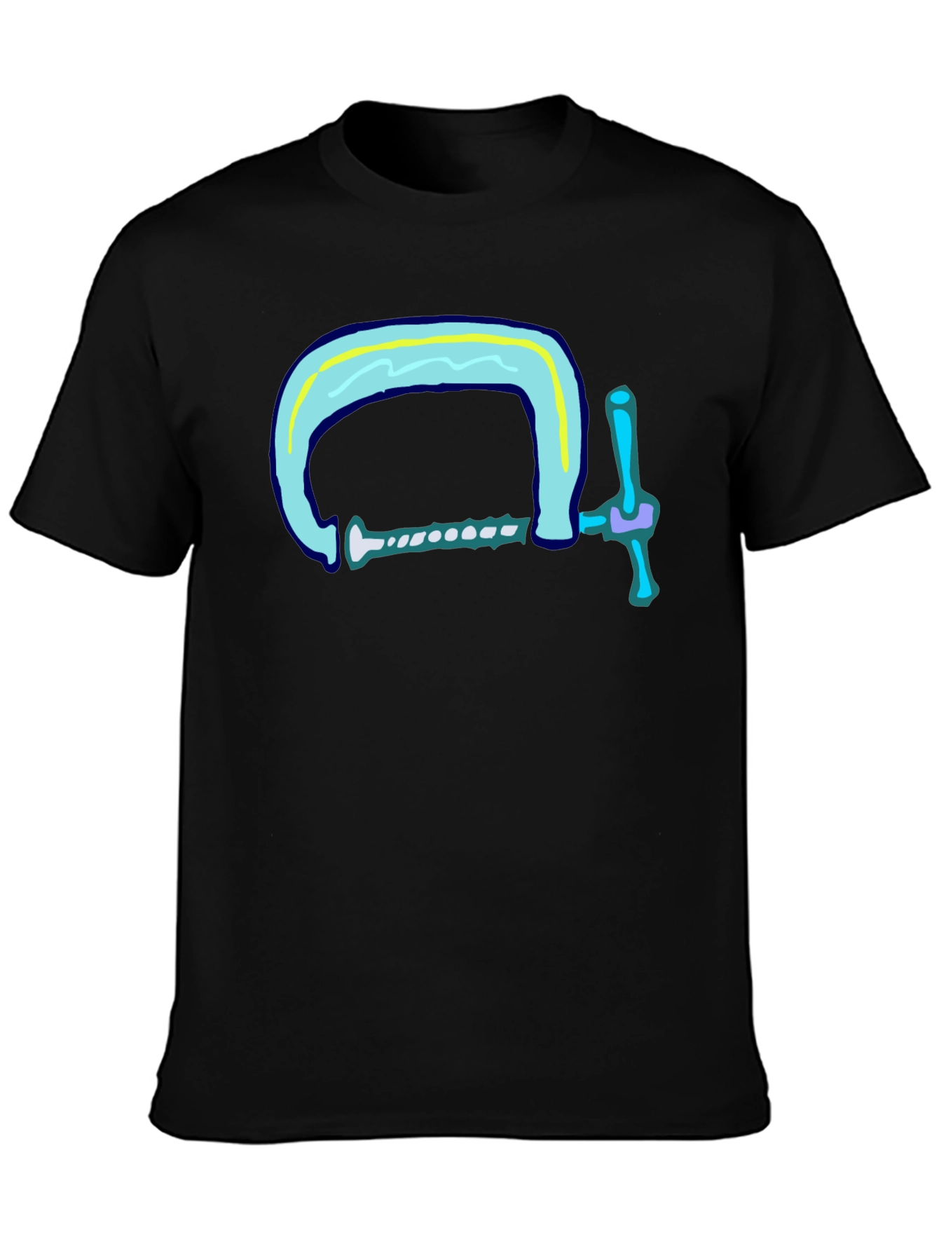 Black Clamp Graphic Tee - Cool & Comfy Black T-Shirt view 3