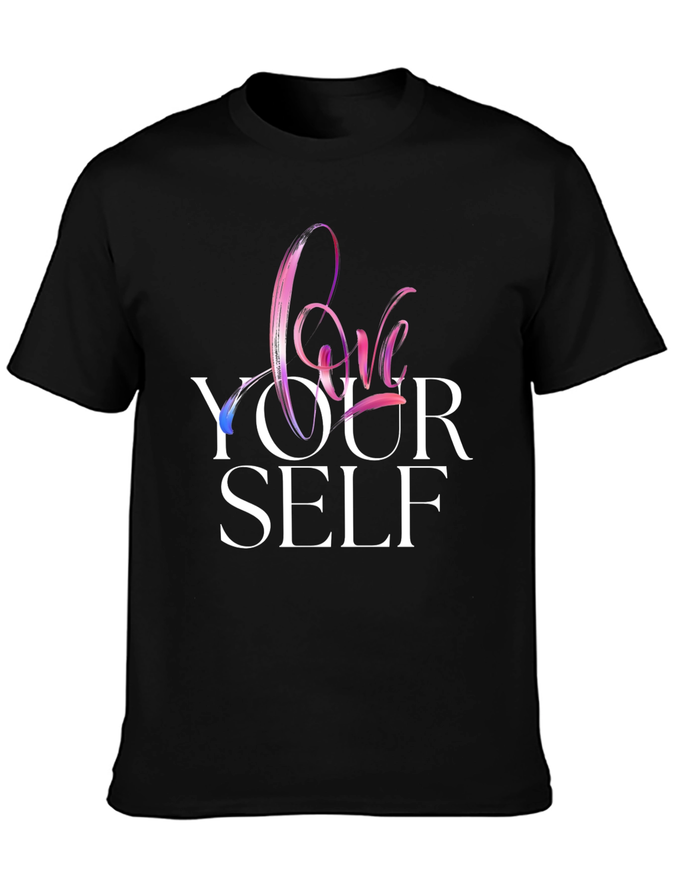 Black Love Yourself Graphic Print Black T-Shirt view 3