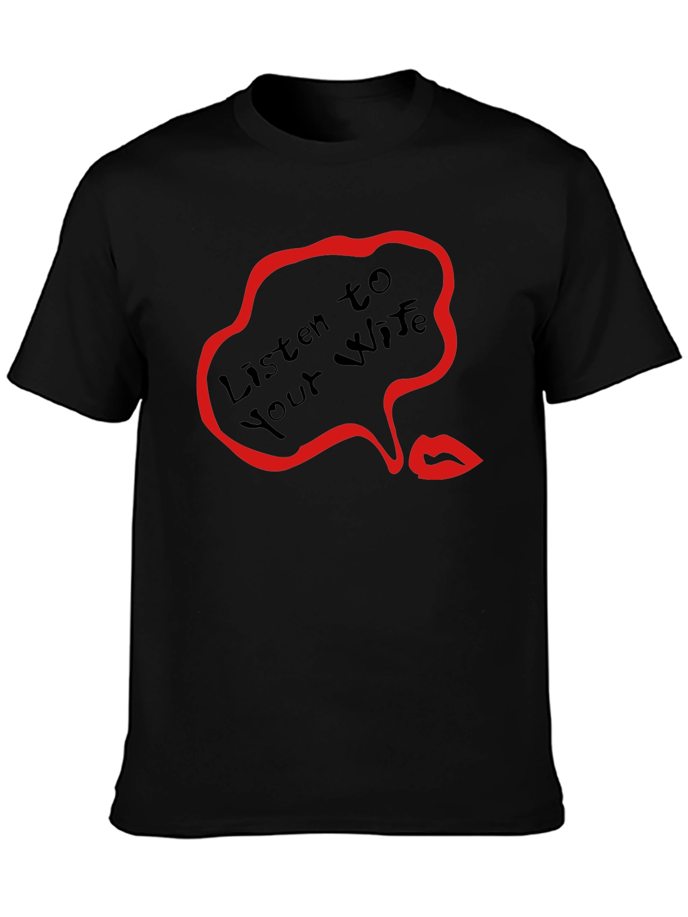 Black Listen to Your Wife Graphic Tee view 3