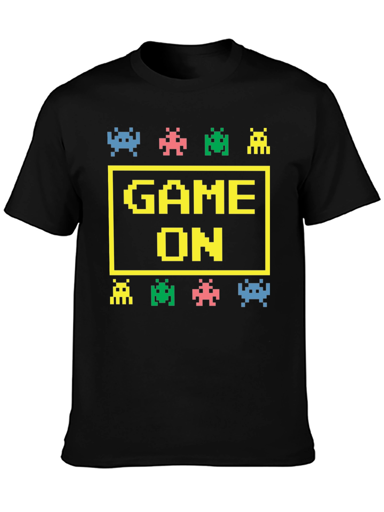 Black Game On Graphic Tee - Retro Gamer Shirt view 3