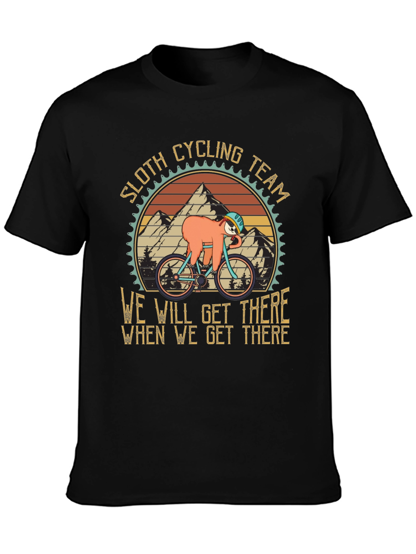 Black Sloth Cycling Team Graphic Tee view 3