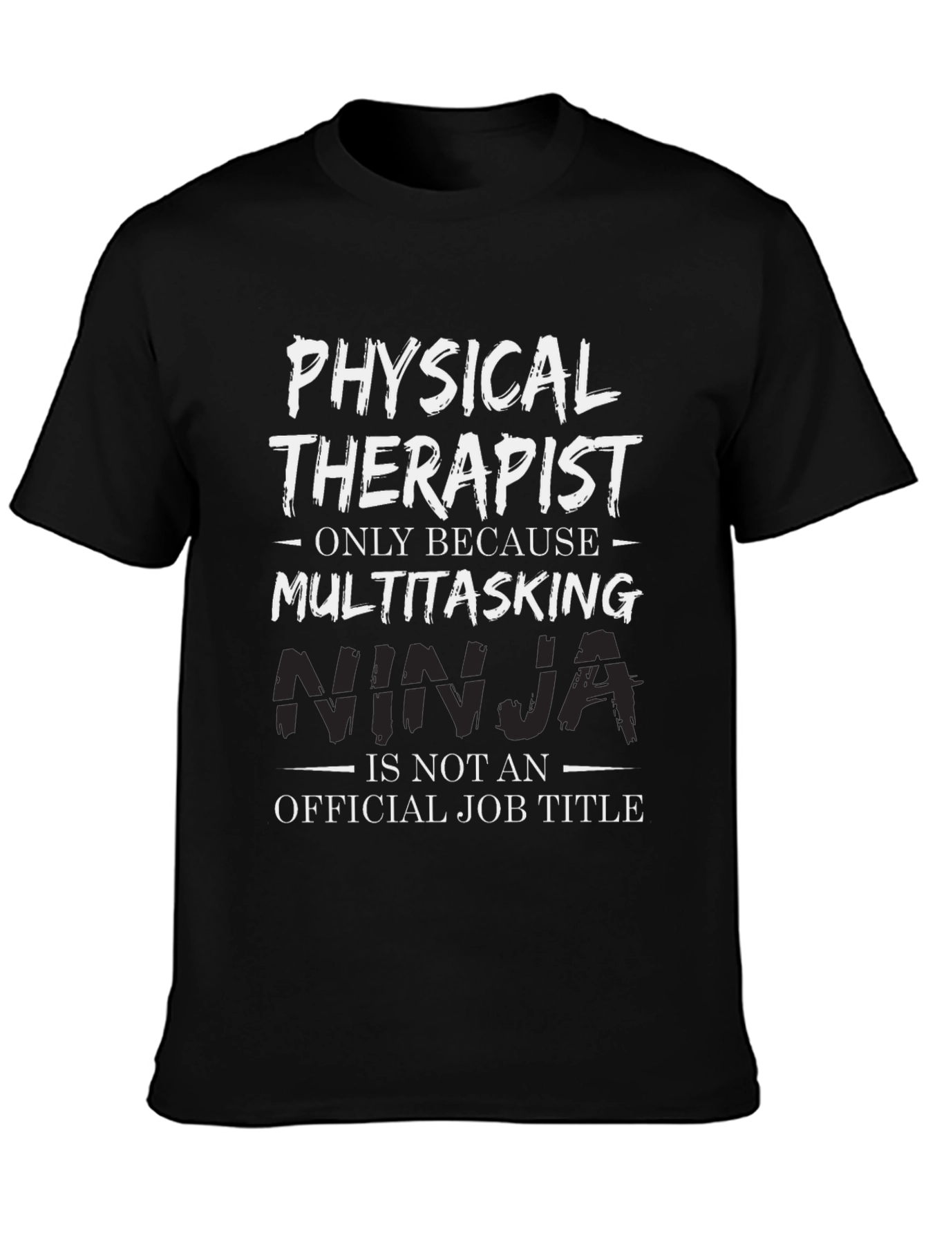 Black Physical Therapist Multitasking Ninja Graphic Tee view 3