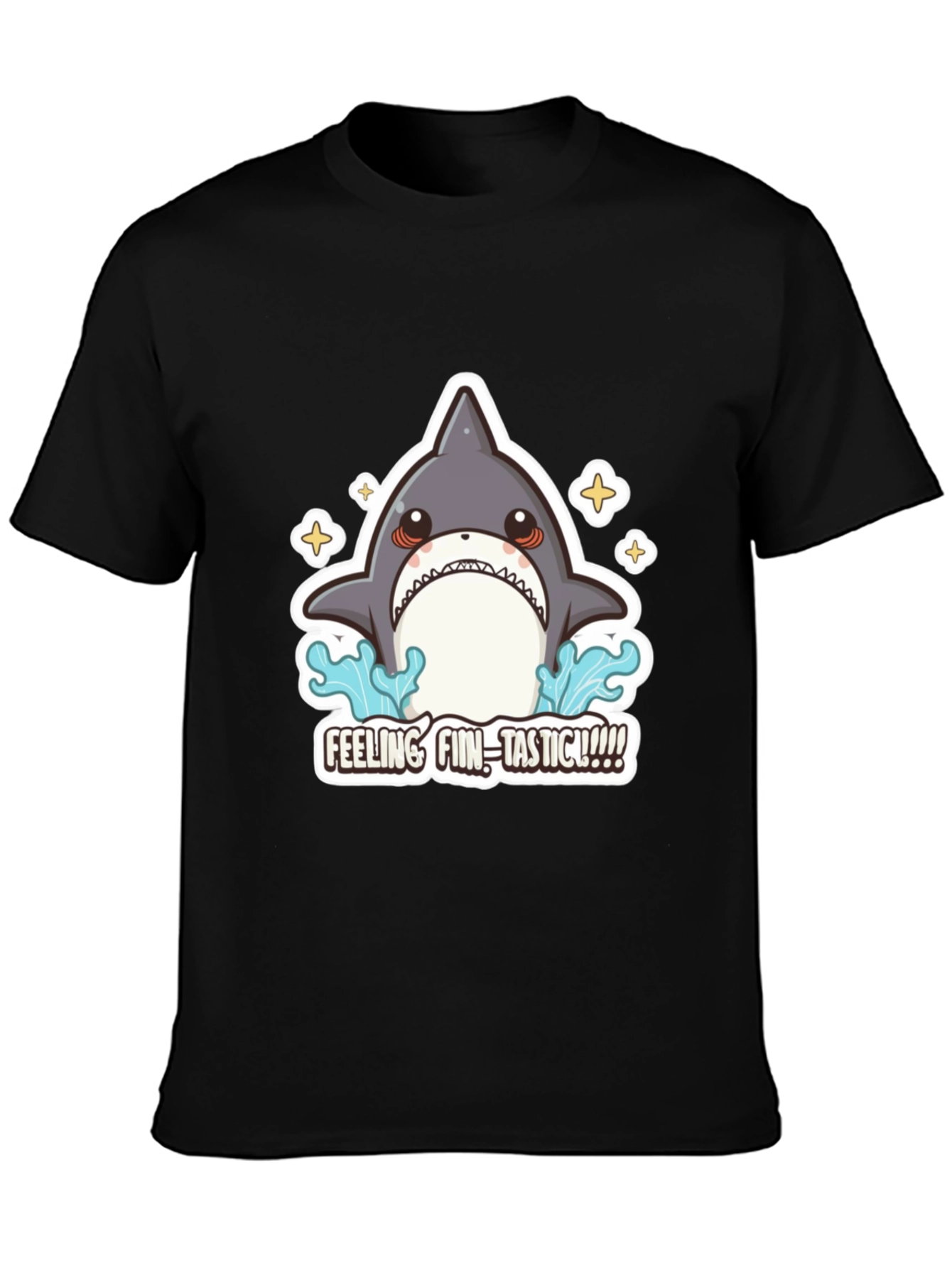 Black Feeling Fin-Tastic Shark Graphic T-Shirt view 3