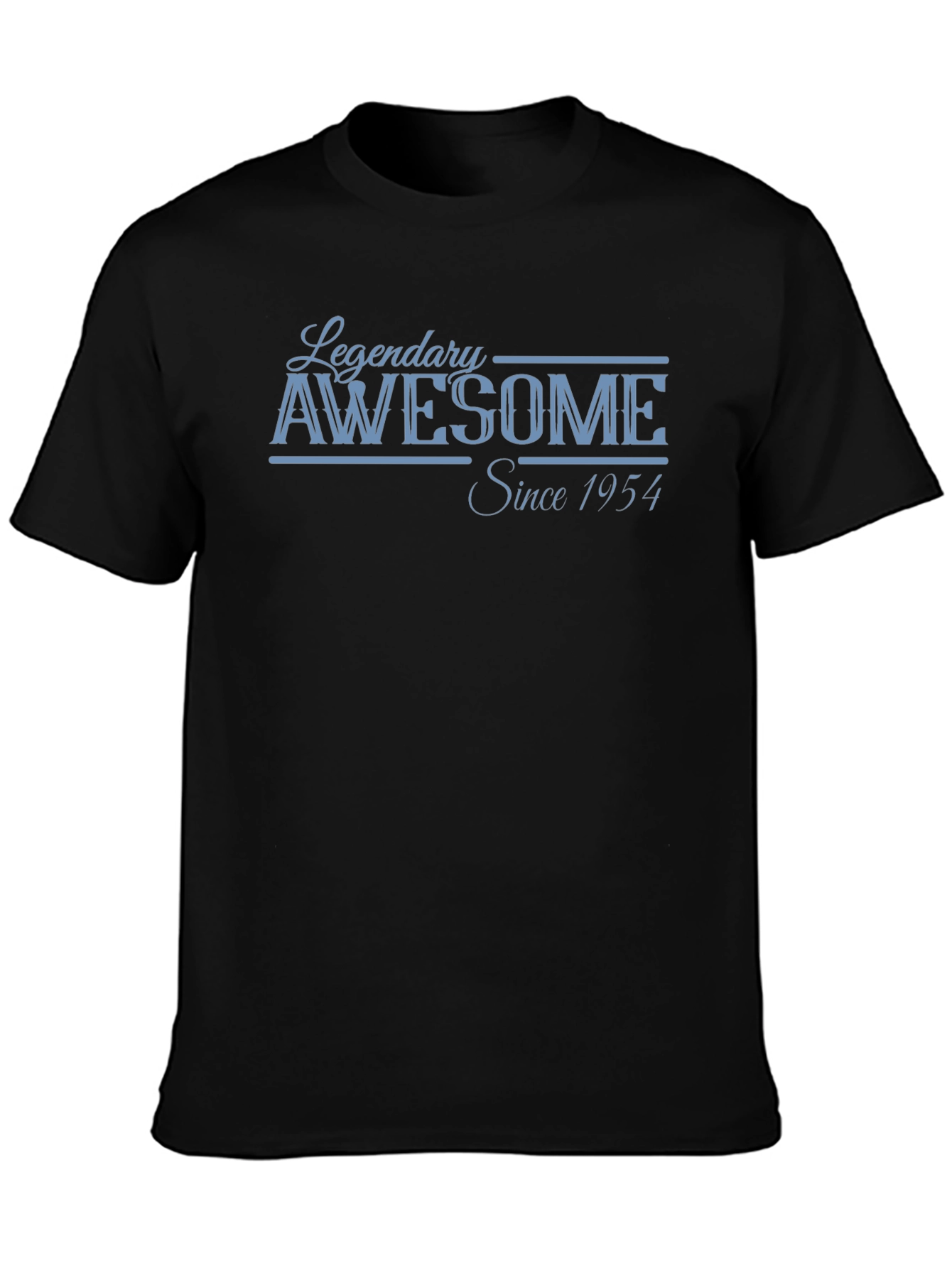 Black Legendary Awesome Since 1954 Black T-Shirt view 3
