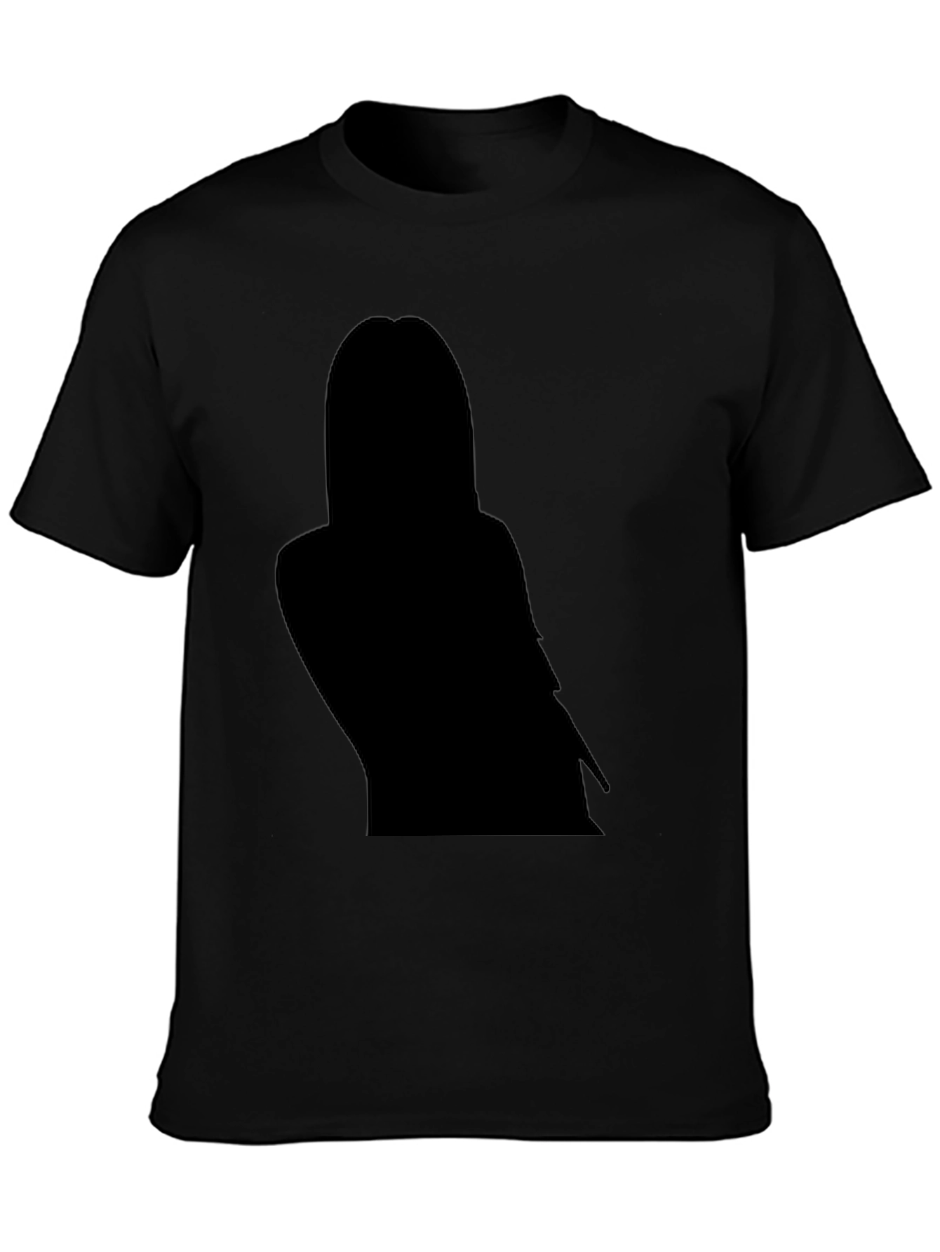 Black Black T-Shirt with Silhouette Graphic view 3