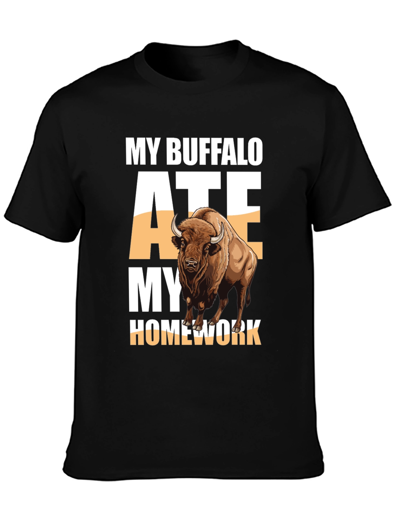 Black My Buffalo Ate My Homework T-Shirt view 3