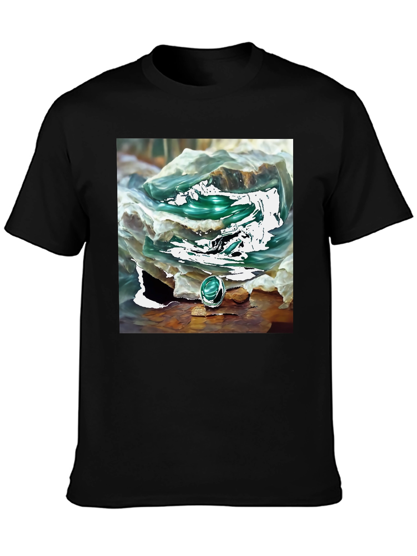 Black Emerald Gemstone T-Shirt view 3
