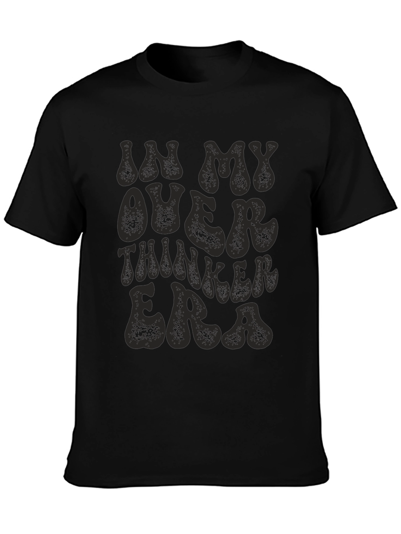 Black Overthinker Era Graphic Tee - Trendy Relaxed Fit view 3