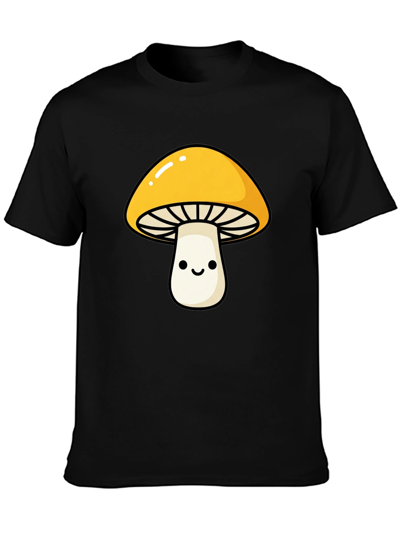 Black Funky Mushroom Graphic Tee - Black view 3