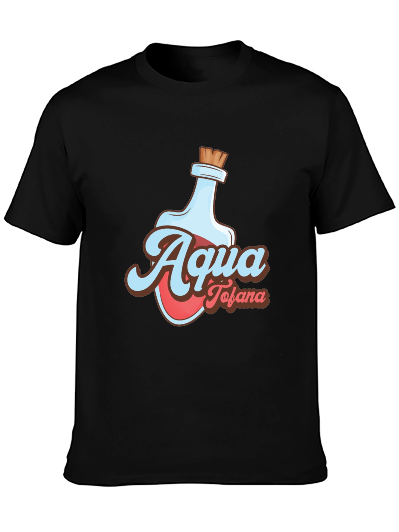Black Aqua Tofana Graphic Tee - Stylish Poison Bottle Design view 3