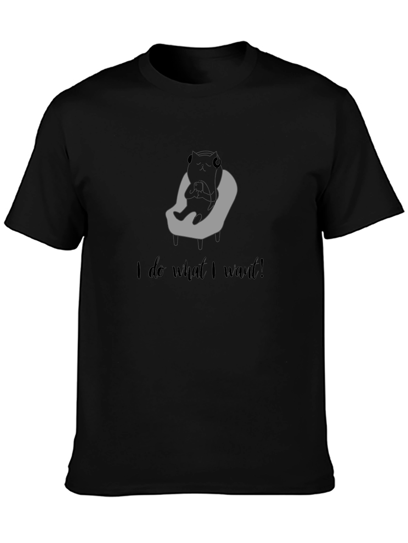 Black I do what I want! Graphic Tee view 3