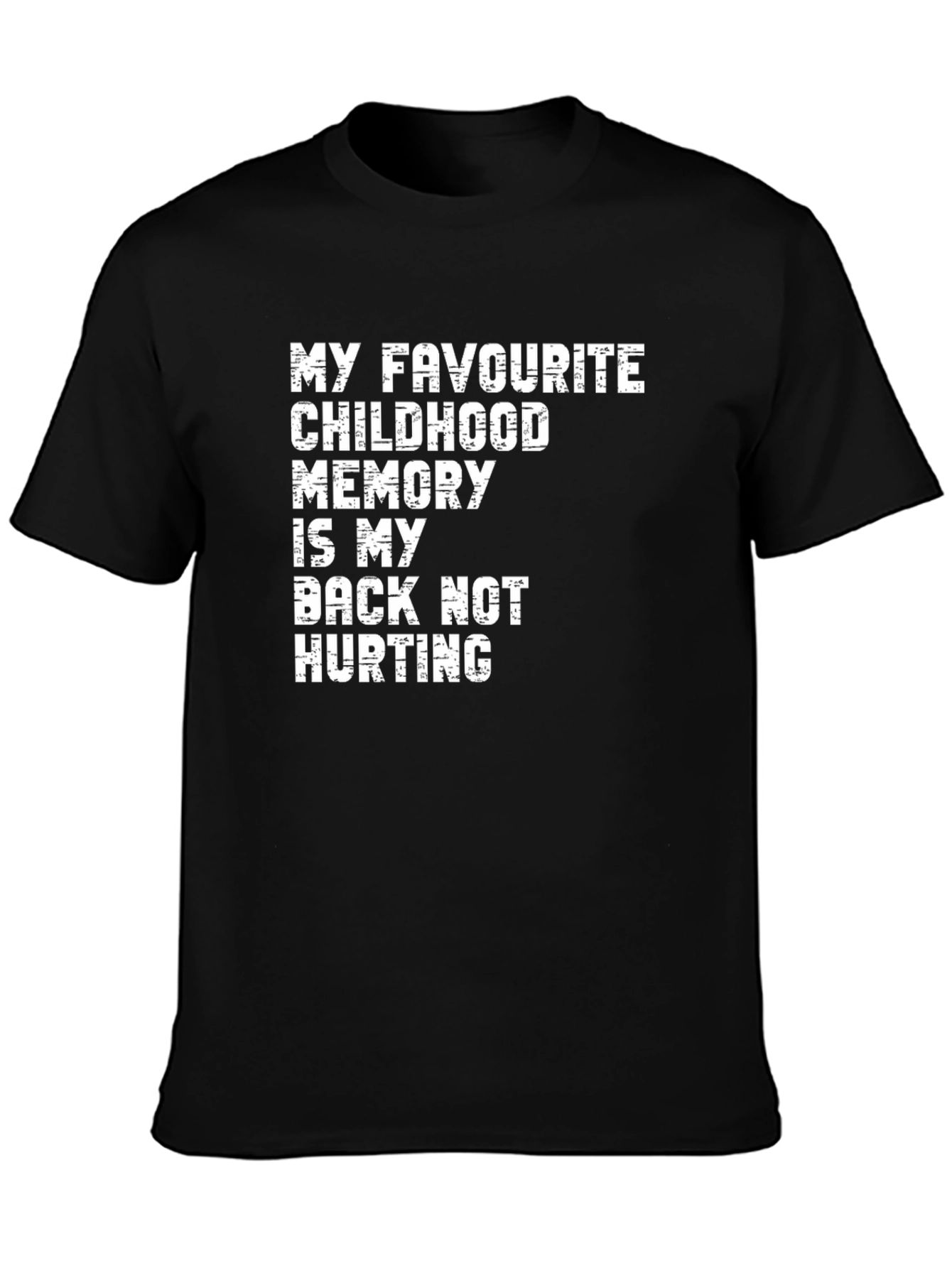 Black Funny Back Pain T-Shirt: Childhood Memory view 3