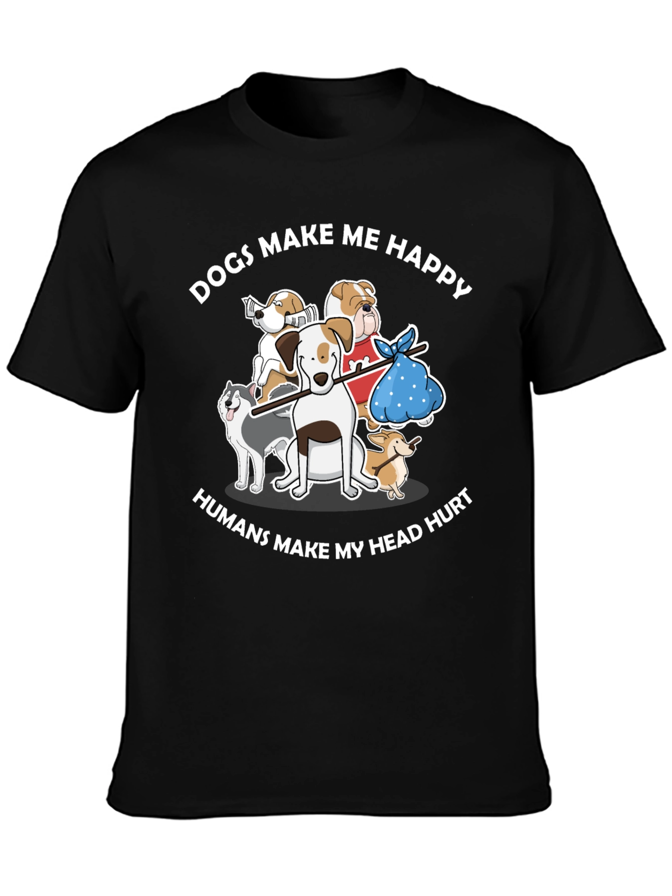 Black Dogs Make Me Happy T-Shirt view 3