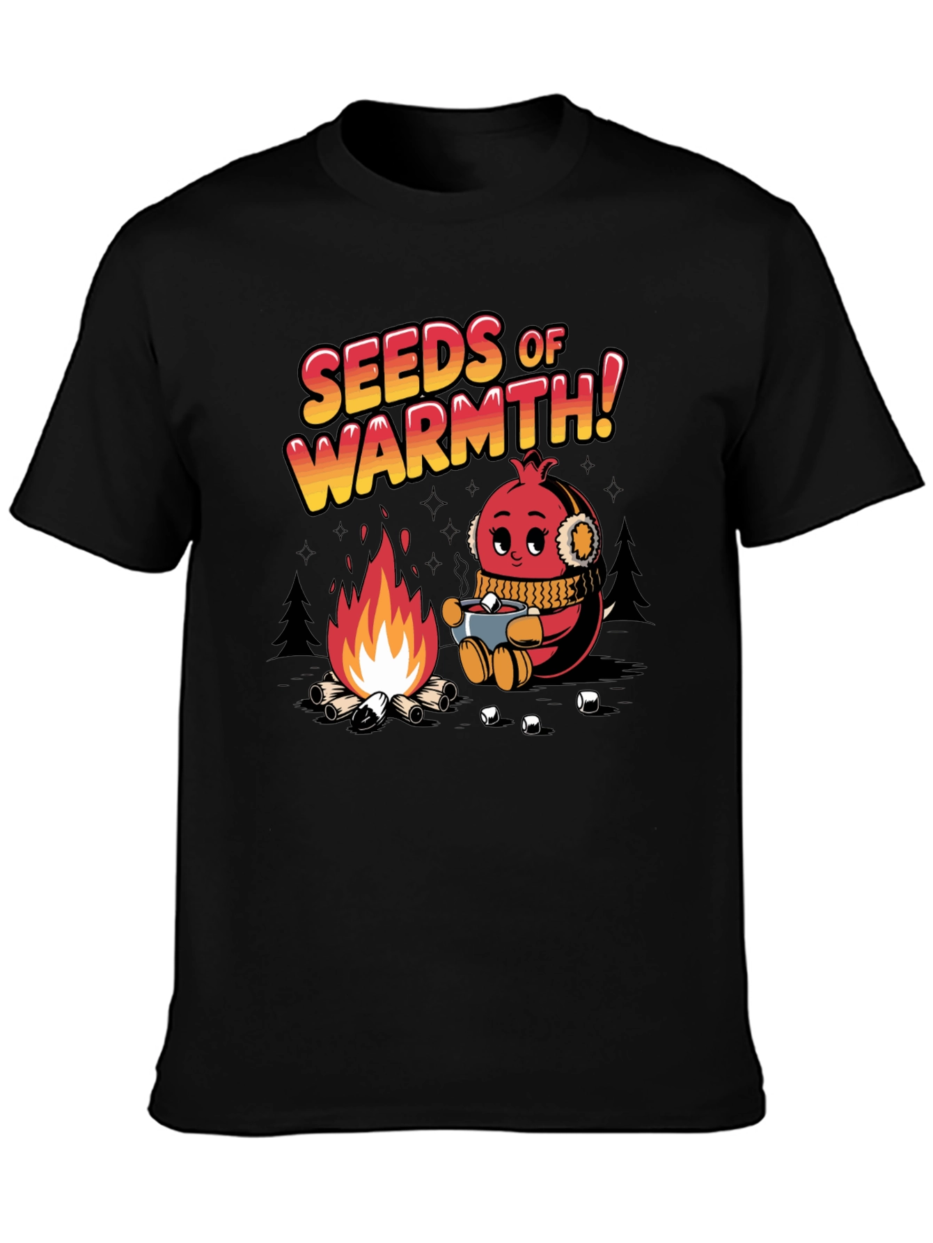 Black Seeds of Warmth Graphic T-Shirt view 3