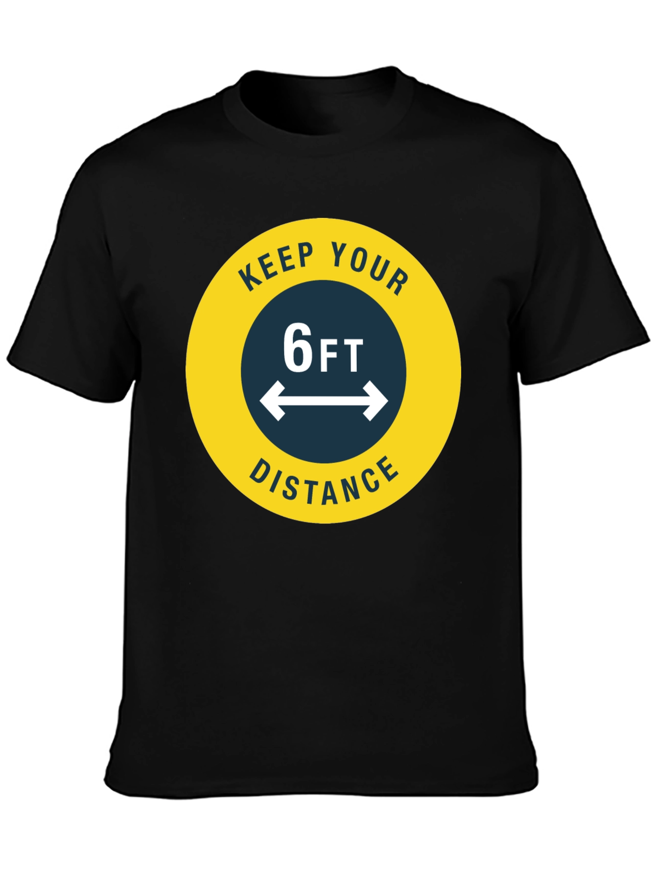 Black Keep Your Distance T-Shirt - Social Distancing Tee view 3