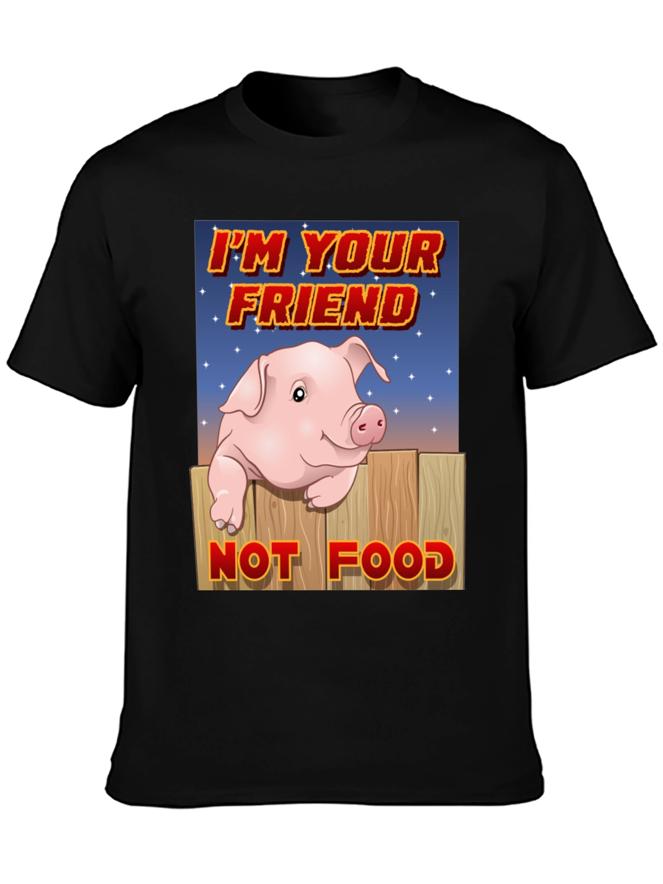 Black Pig Friend T-Shirt: Animal Rights Vegan Tee view 3