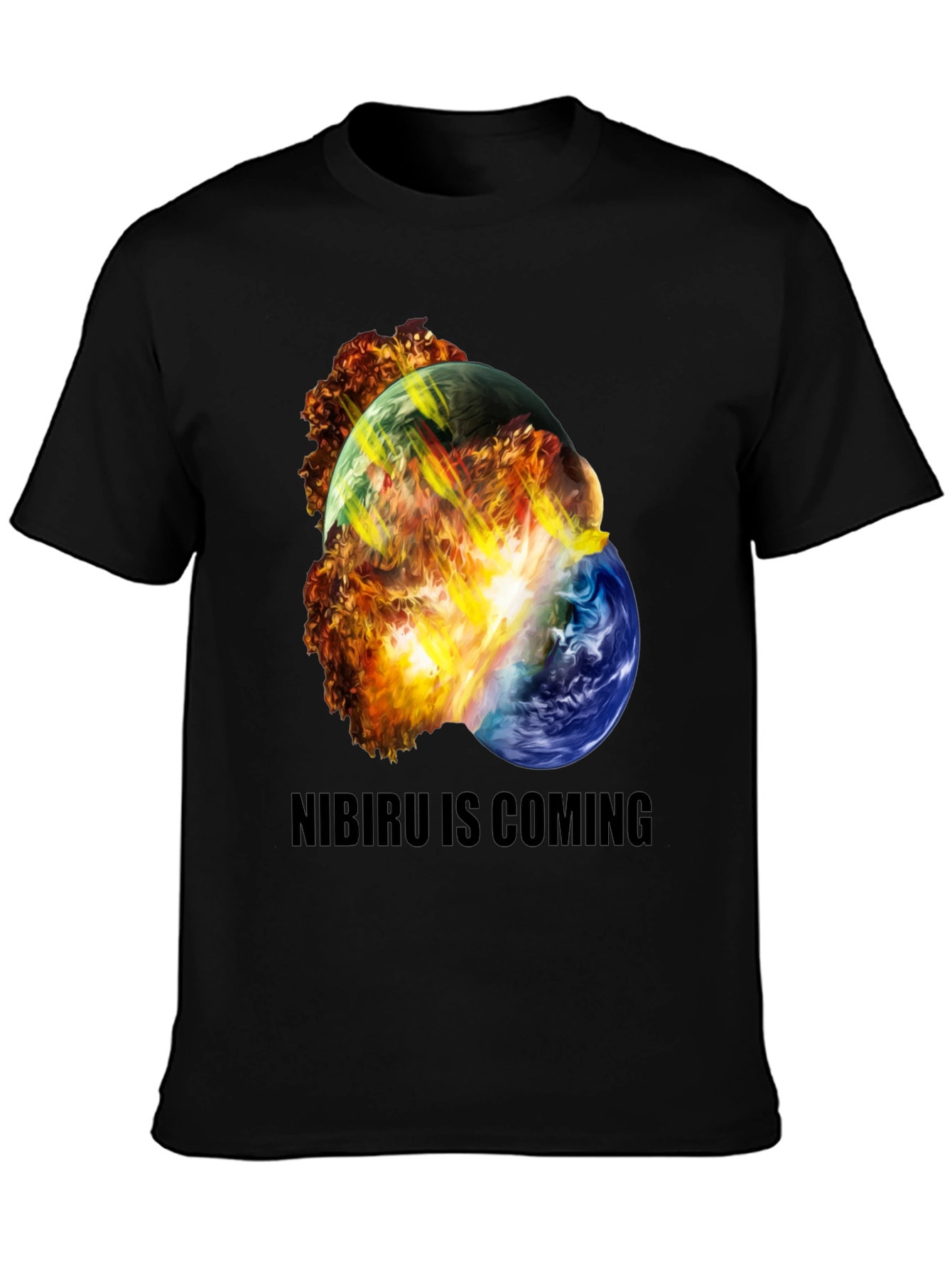 Black Nibiru Is Coming Graphic Tee view 3