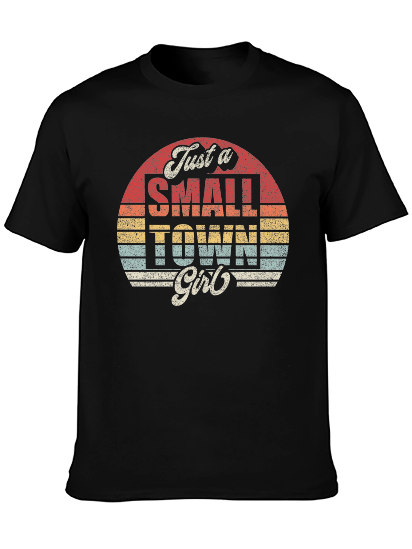 Black Retro "Small Town Girl" Graphic Tee view 3
