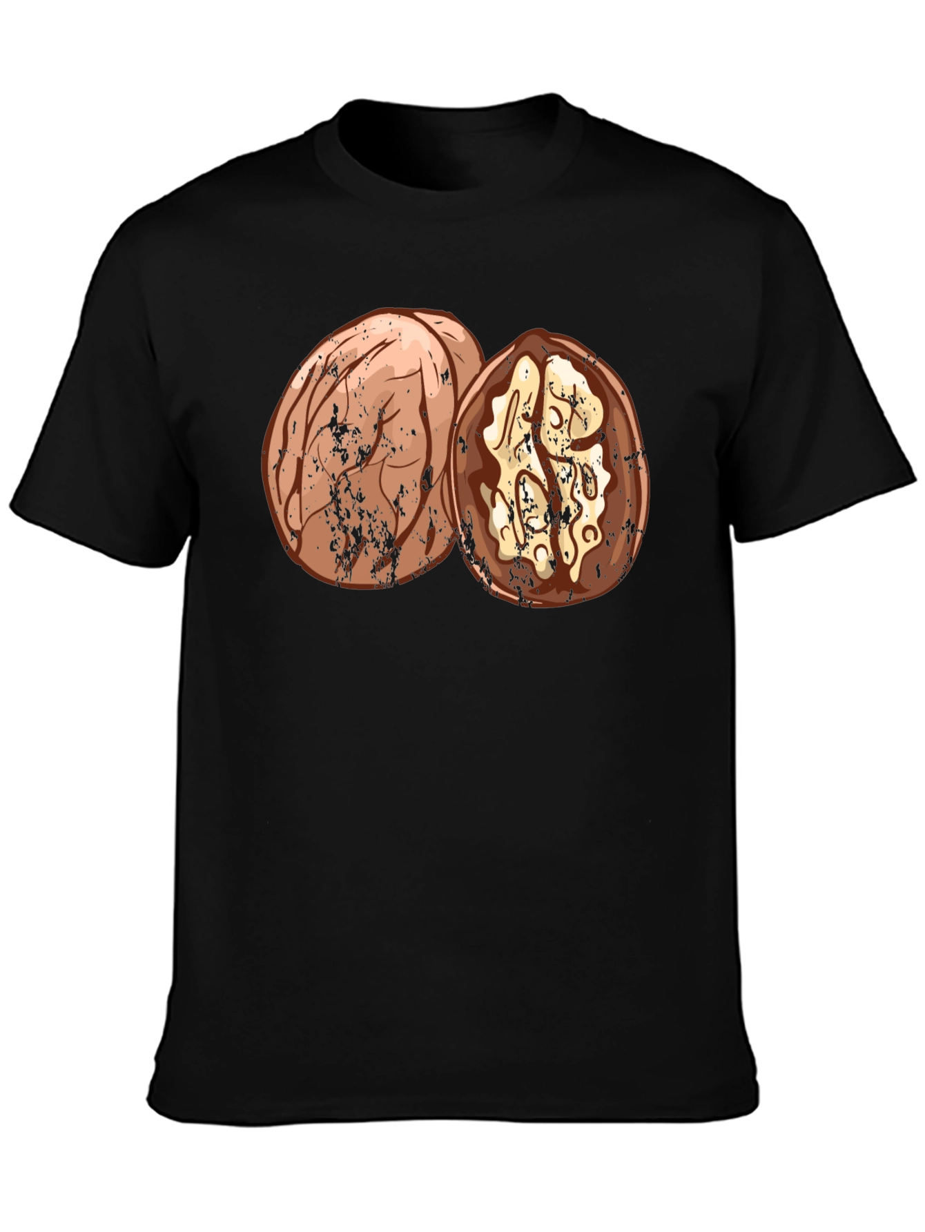 Black Nut Graphic Tee - Black Casual T-Shirt view 3