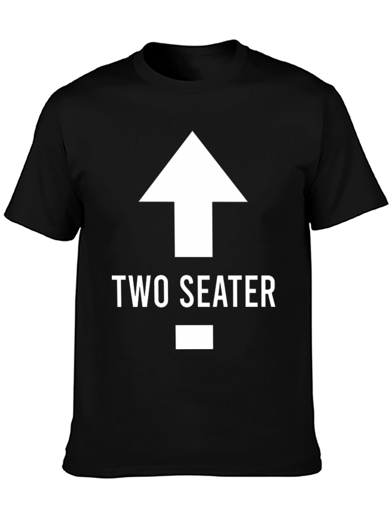 Black Two Seater T-Shirt Funny Graphic Tee view 3