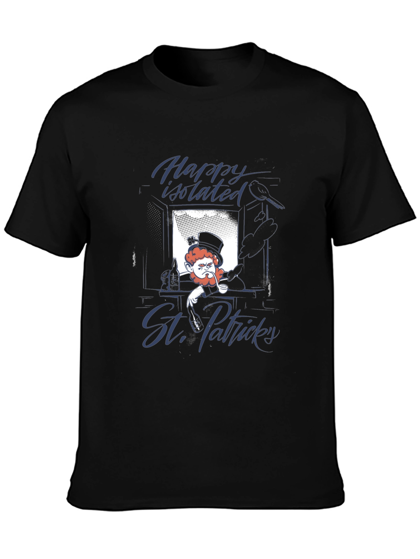 Black Happy Isolated St. Patrick's Day Graphic Tee view 3