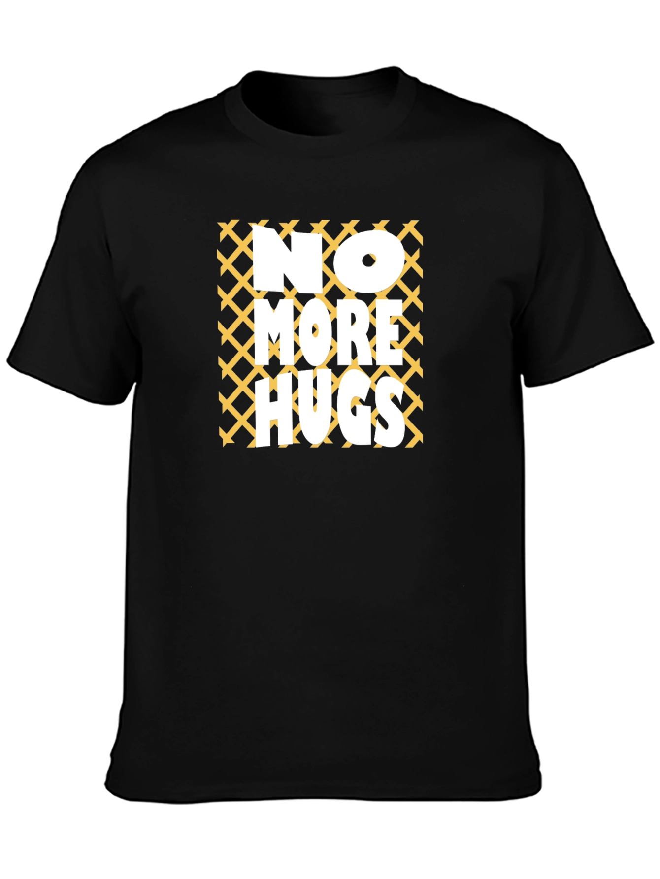 Black No More Hugs Graphic Tee - Black Cotton Casual Shirt view 3
