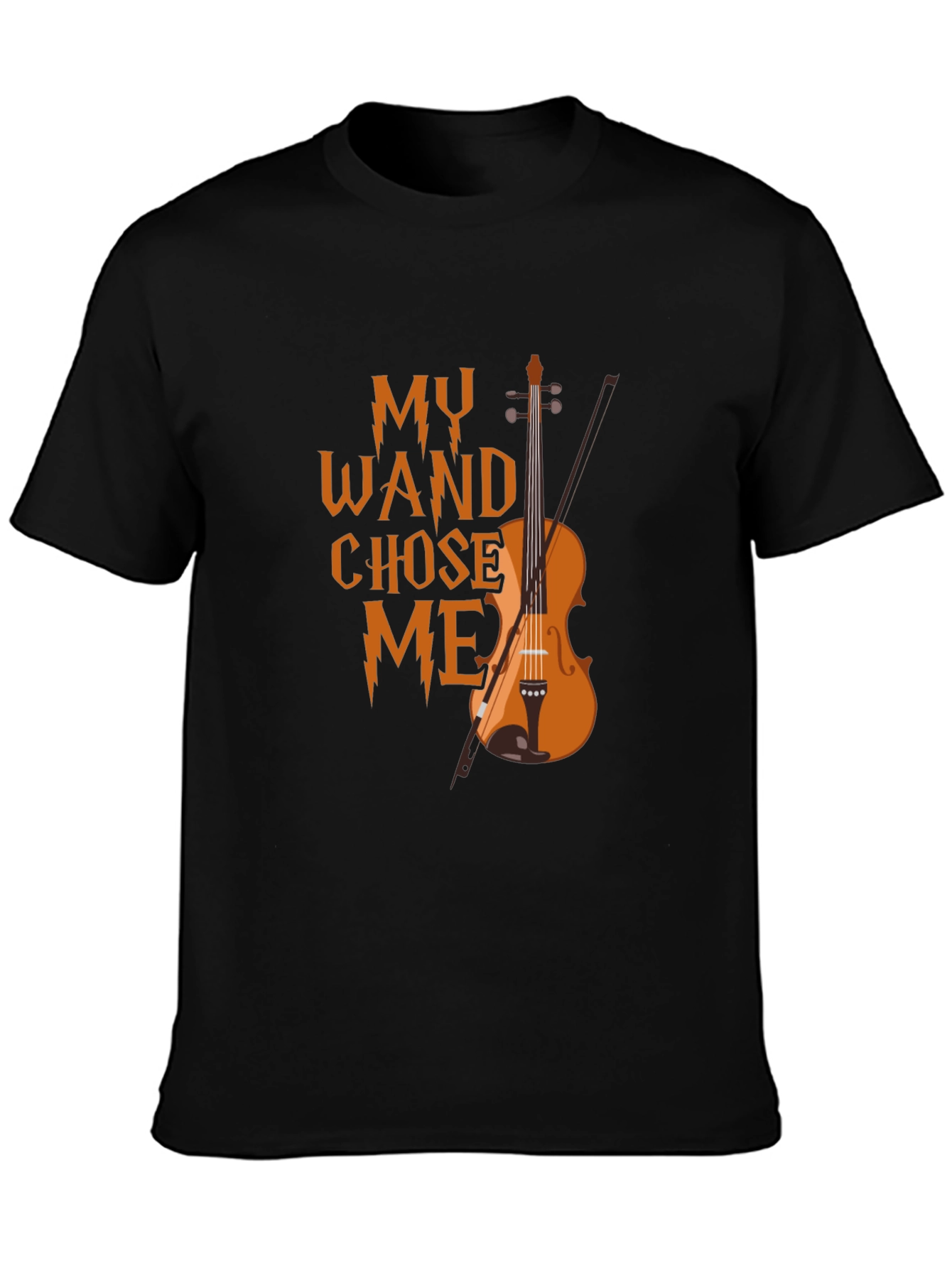Black My Wand Chose Me Violin T-Shirt view 3