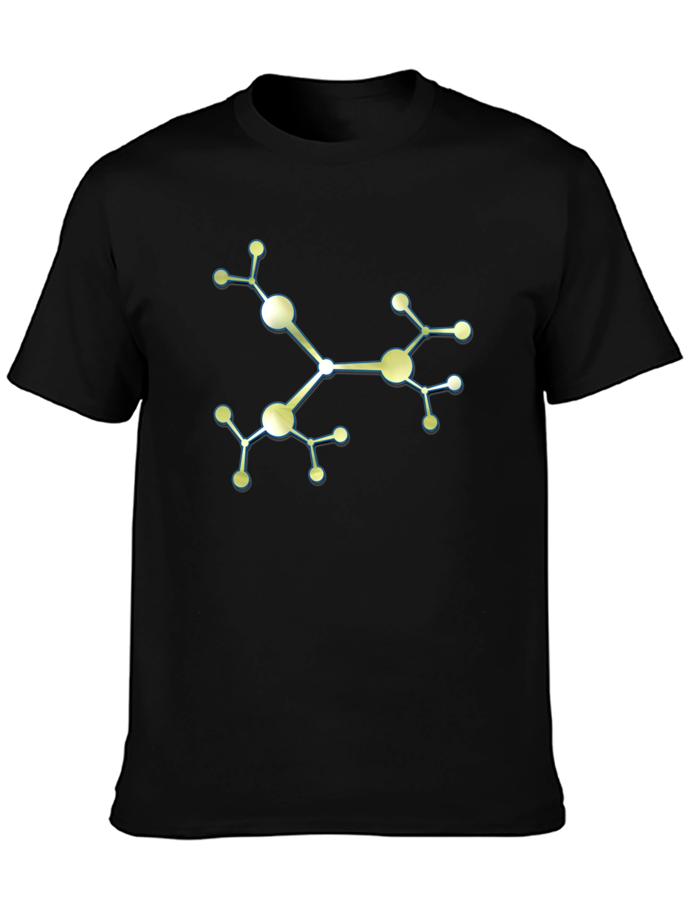 Black Molecular Structure Graphic Tee - Black Cotton Comfort view 3